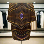 Mystic Gem Off Shoulder Dress - full length view, outdoor setting | Our Phoenix Rise
