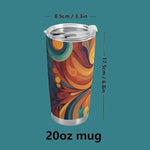 Colorful Abstract Insulated Travel Tumbler - Ergonomic shape side view | Our Phoenix Rise