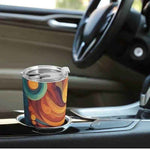 Colorful Abstract Insulated Travel Tumbler - Spill-proof lid close up | Our Phoenix Rise