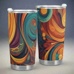 Colorful Abstract Insulated Travel Tumbler - Two tumblers side-by-side | Our Phoenix Rise