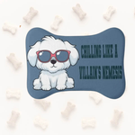 Funny Dog Food Mat - cool white dog graphic with red sunglasses | Our Phoenix Rise
