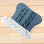 Funny Dog Food Mat - close up of slogan 'Chilling Like A Villain's Nemesis' | Our Phoenix Rise