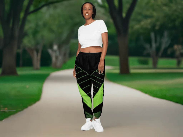 Neon Green and Black Track Pants - Eco Gamer Comfort - Iron Phoenix GHG