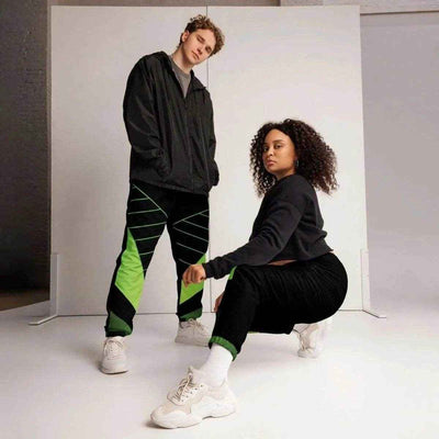 Neon Green and Black Track Pants - Eco Gamer Comfort