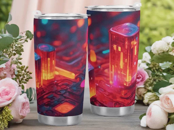 "Neon Nights" Cyberpunk Tumbler | Iron Phoenix GHG - Iron Phoenix GHG