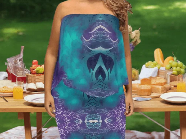 "Hidden Skull" Abstract Wrap Dress | Iron Phoenix GHG - Iron Phoenix GHG