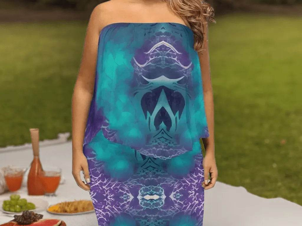 "Hidden Skull" Abstract Wrap Dress | Iron Phoenix GHG - Iron Phoenix GHG