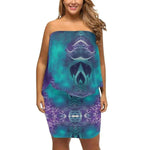 Hidden Skull Abstract Wrap Dress Detailed View 9 | Our Phoenix Rise