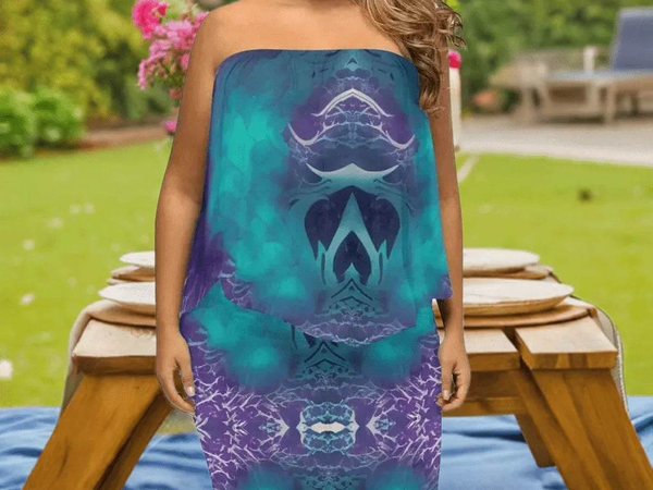 "Hidden Skull" Abstract Wrap Dress | Iron Phoenix GHG - Iron Phoenix GHG