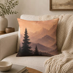 Pine Tree Sunset Mountain Throw Pillow 14-28