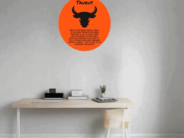 Taurus Zodiac Wood Sign | Funny Astrology Home Decor Gift - Iron Phoenix GHG
