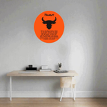 Taurus Zodiac Wood Sign - Displayed above a light wooden desk with plant | Our Phoenix Rise