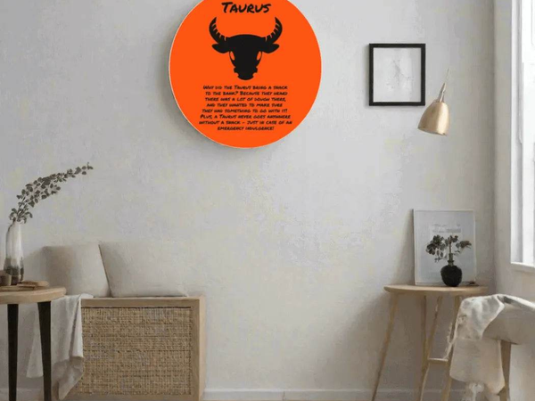 Taurus Zodiac Wood Sign | Funny Astrology Home Decor Gift - Iron Phoenix GHG