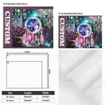 Personalized Wolf Dream Catcher Pet Blanket - Folded, CUSTOM text visible | Our Phoenix Rise