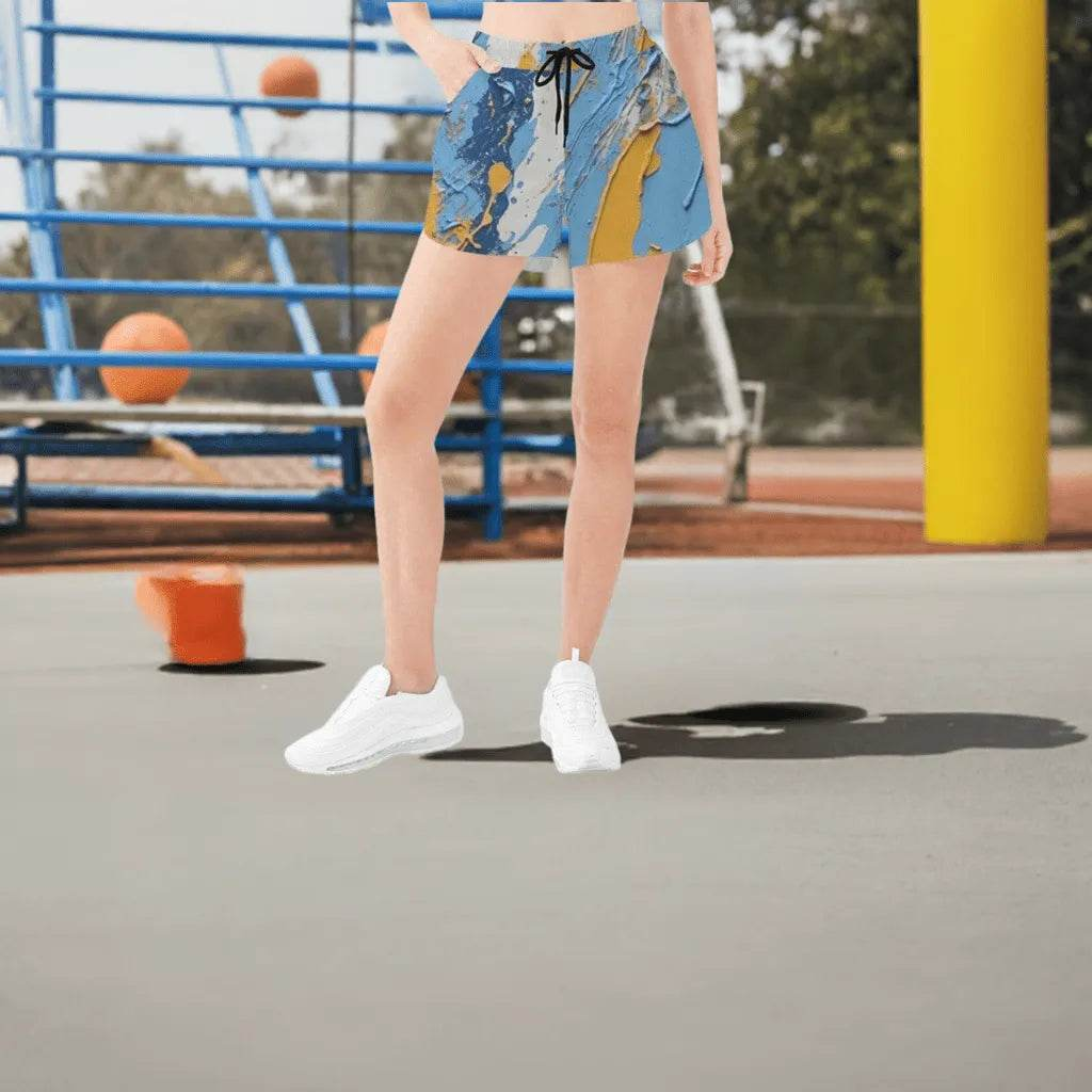 Artistic Paint Splatter Athletic Shorts | Women's Summer Flair - Iron Phoenix GHG