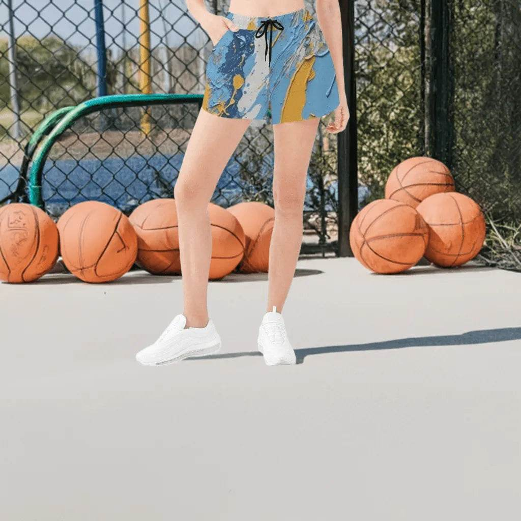 Artistic Paint Splatter Athletic Shorts | Women's Summer Flair - Iron Phoenix GHG