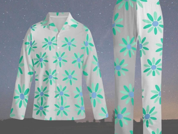 "Teal Floral" Pajama Set by Shadowseeker | Iron Phoenix GHG - Iron Phoenix GHG