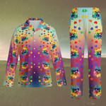 Rainbow Heart Pattern Pajama Set - Colorful Gradient Floral Design | Our Phoenix Rise