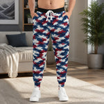 Red White Blue Houndstooth Joggers - Lifestyle Flat Lay Overhead | Our Phoenix Rise