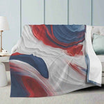Patriotic Abstract Blanket | Red White Blue Fleece Throw
