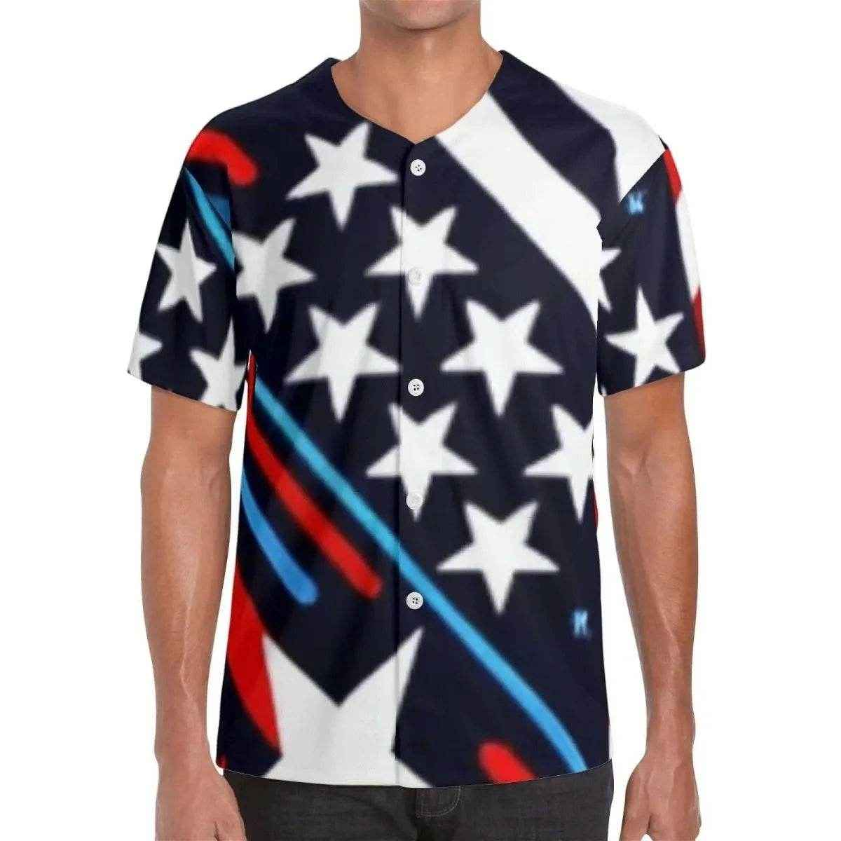 Mens Patriotic Baseball Jersey Detailed View 4 | Our Phoenix Rise