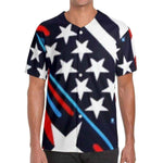 Mens Patriotic Baseball Jersey Detailed View 4 | Our Phoenix Rise
