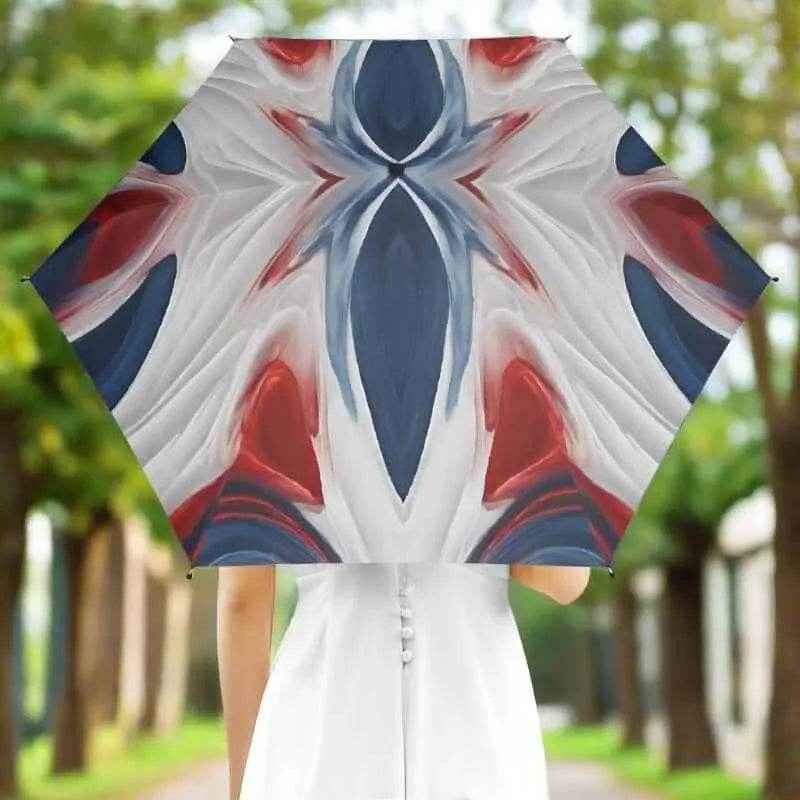 Patriotic Swirl Automatic Umbrella Black