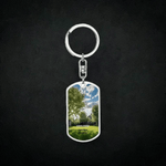 Personalized Dog Tag Keychain - metal detail with subtle lighting | Our Phoenix Rise