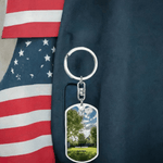 Personalized Dog Tag Keychain - close up front view detail | Our Phoenix Rise