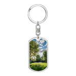 Personalized Dog Tag Keychain - Puppy Power design, front view on white background | Our Phoenix Rise