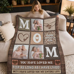 Personalized Mothers Day Photo Blanket - Lifestyle mockup in living room | Our Phoenix Rise