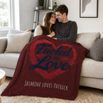 Personalized Couples Throw Blanket - Close Up of Heart Design Print | Our Phoenix Rise