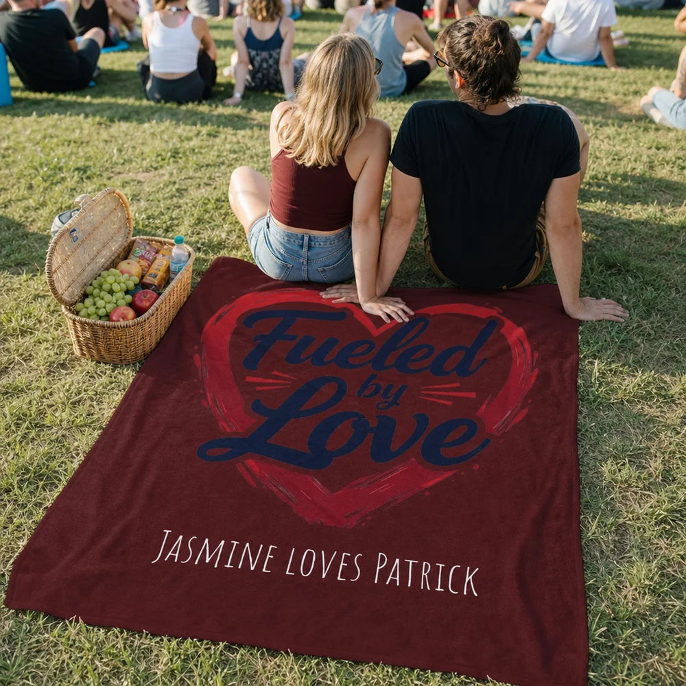 Personalized Fueled by Love Couples Throw Blanket 30-80