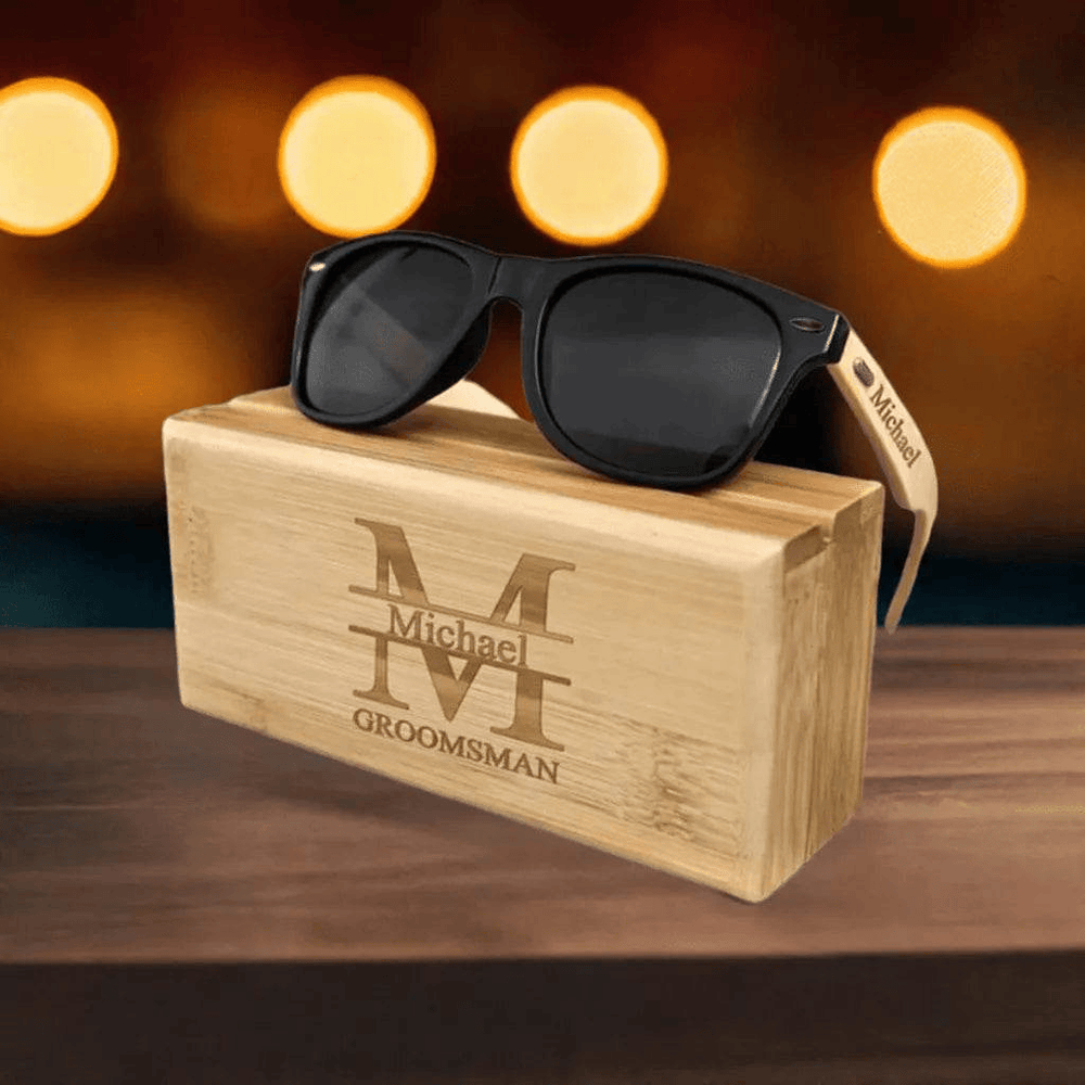 Personalized Wooden Sunglasses with Engraved Box