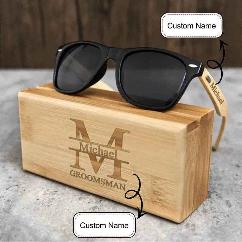 Personalized Wooden Sunglasses with Engraved Box