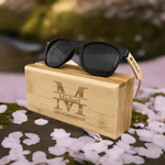 Personalized Wooden Sunglasses - Detail 10 | Box - Unique Stylish Accessory - Iron Phoenix GHG
