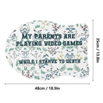 Funny Gamer Pet Food Mat - Corner view of mat with botanical design | Our Phoenix Rise