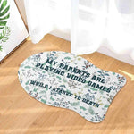 Funny Gamer Pet Food Mat - Slogan text clear on mat from above | Our Phoenix Rise