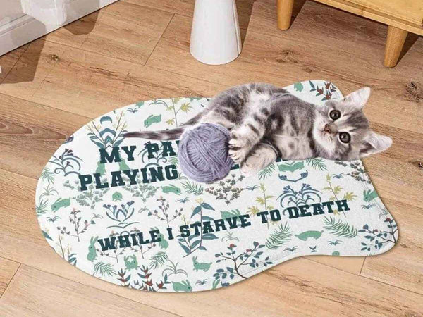 Funny Gamer Pet Mat | Sarcastic Dog and Cat Food Rug