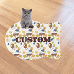 Personalized Fish Shaped Cat Mat with Tiger Print - Detailed Close Up | Our Phoenix Rise