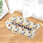 Personalized Fish Shaped Cat Mat with Tiger Print - On Floor by Window | Our Phoenix Rise