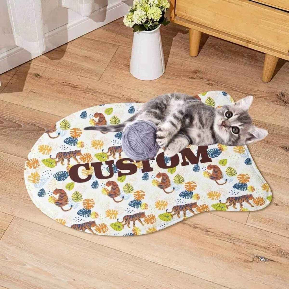 Personalized Fish Shaped Cat Mat