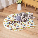Personalized Fish Shaped Cat Mat with Tiger Print - Cat Resting | Our Phoenix Rise