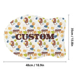 Personalized Fish Shaped Cat Mat with Tiger Print - Top Down View | Our Phoenix Rise