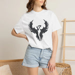 Minimalist Phoenix Graphic Tee - Lifestyle Model Wearing White - Detail 17 | Our Phoenix Rise