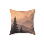 Rustic Mountain Throw Pillow - Side Angle Showing Plush Loft - Detail 25 | Our Phoenix Rise