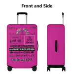 Pink Gamer Family Rules Luggage Cover - Front and Side View | Our Phoenix Rise