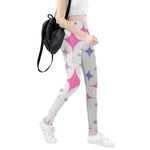 Pink Starburst Print Leggings | Cute Jester Yoga Game Tights