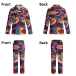 Colorful Wave Pajama Set - Close-up of abstract wave print fabric | Our Phoenix Rise