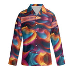Colorful Wave Pajama Set - Front view of button-up shirt | Our Phoenix Rise